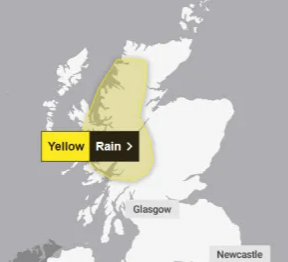 The weather map reveals the areas most affected