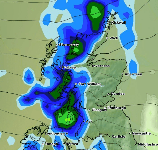 Weather maps have revealed where the rain will hit