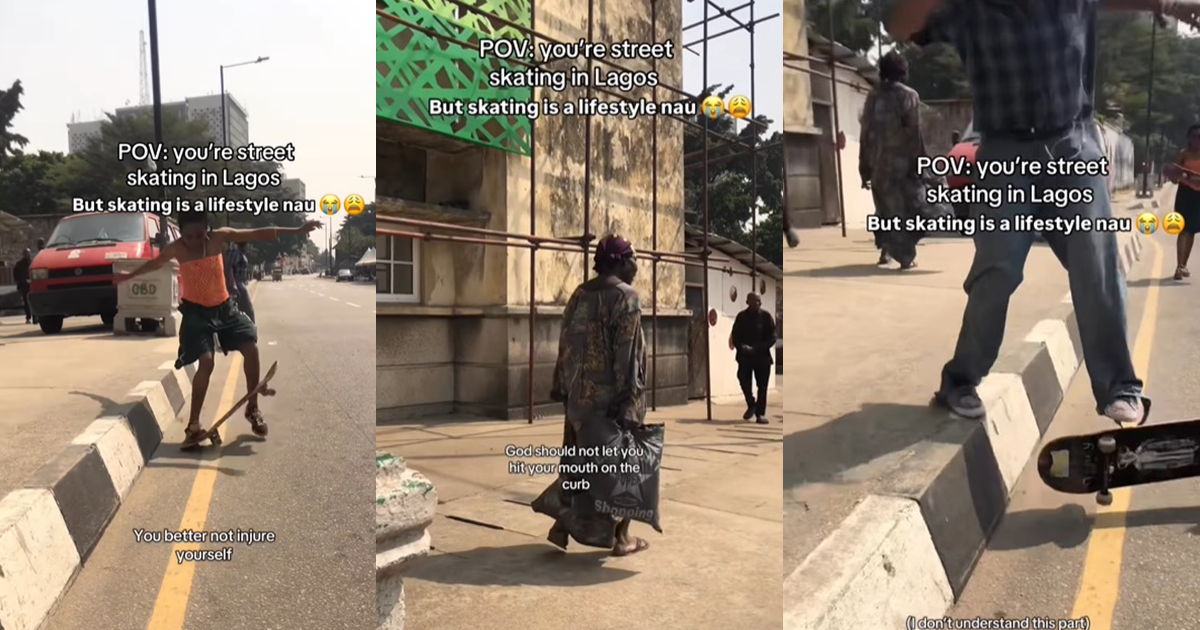 "You better not injure yourself" – Lady shares street skating experience in Lagos after elderly woman's concern (WATCH)