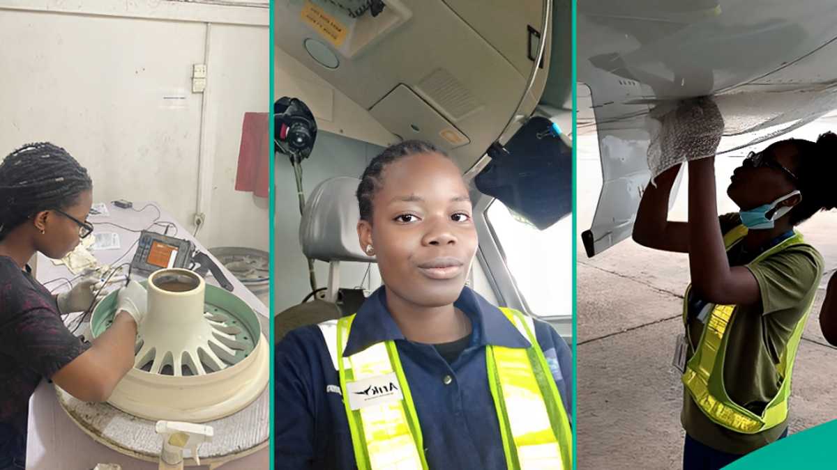 Young Female Aircraft Engineer Narrates How She Started Repairing Aeroplanes, Shares Experience