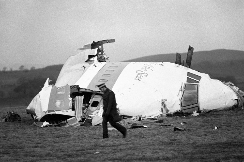 The wrecked nose section of the plane.