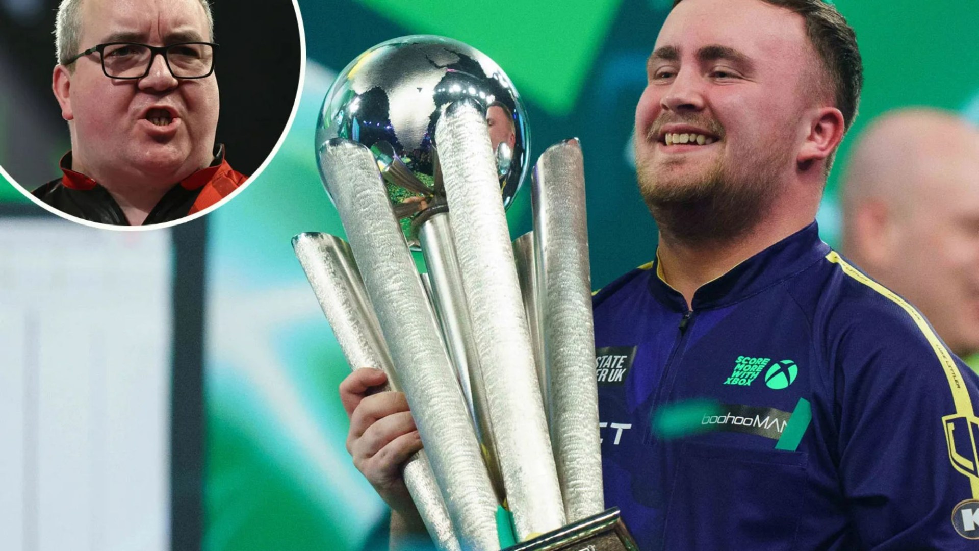 Luke Littler has cheeky dig at Liverpool fan and rival Stephen Bunting as he reveals plan to take trophy to Old Trafford