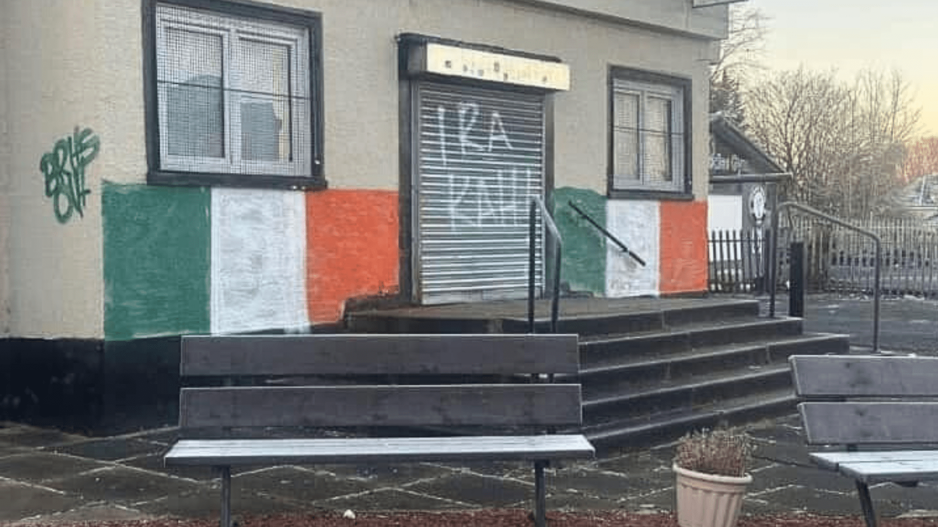 Bigots daub pro-IRA slogans on Orange Hall in Scots town hours before Rangers-Celtic Old Firm clash