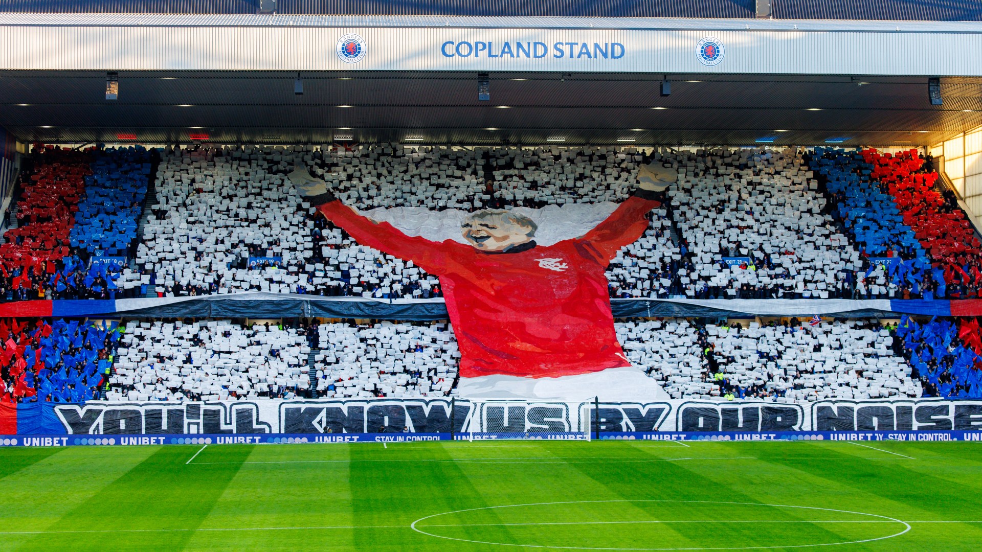 Rangers hero 'very proud' of giant tifo that commemorates game where he conducted fan chant before ending up in COURT