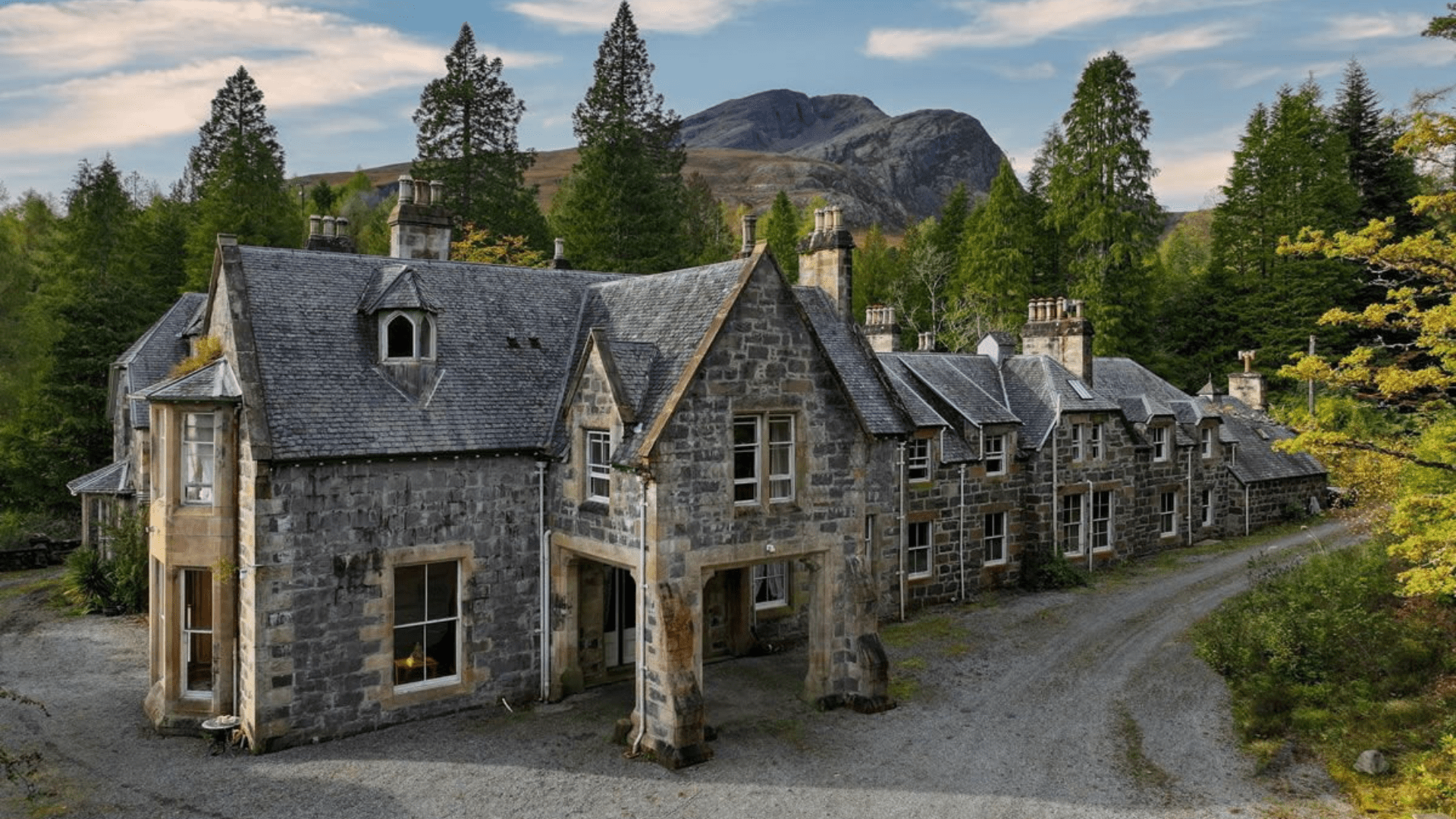 Remote Scots mansion with 15 bedrooms, games room and waterfalls on the market for bargain price