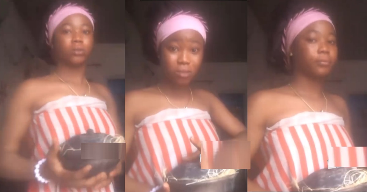 "R!tual na water: We go dey use ourselves now ni" – Lady takes precautions to counter recent r!tuals by Yah00 boys (VIDEO)